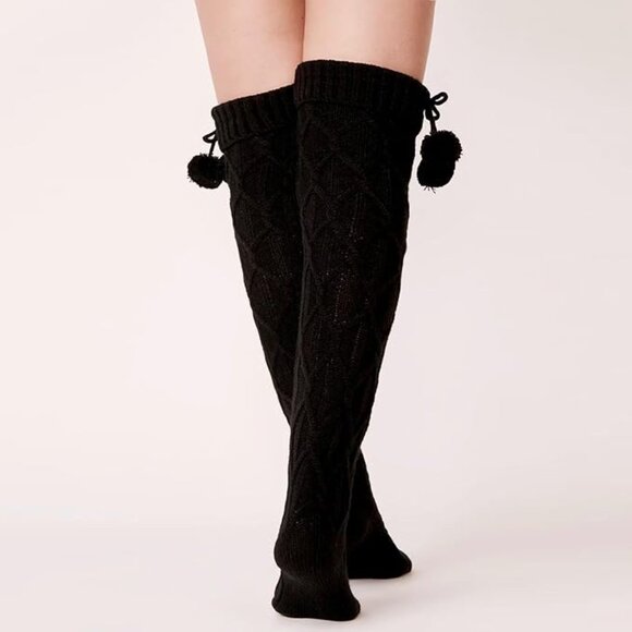Women Cable Knit Over the Knee Boot Socks - Picture 4 of 4